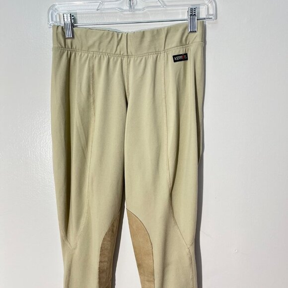 Kerrits Ladies Riding Breeches Large Beige Equestrian Pants With Knee Patches - Picture 2 of 6